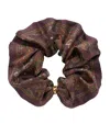 Saint Laurent Silk Paisley Scrunchie In Brown