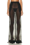 Saint Laurent Silk Pant In Noir