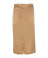 Saint Laurent Flared High-waisted Skirt Back Pockets In Nude