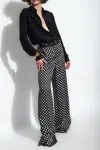 Saint Laurent Silk Trousers In Black