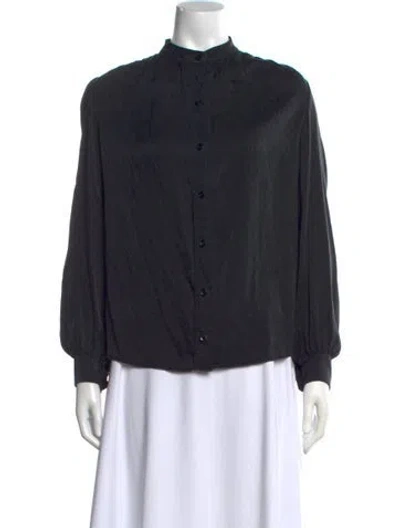 Pre-owned Saint Laurent Silk Printed Blouse In Black