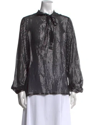 Pre-owned Saint Laurent Silk Printed Blouse In Multi