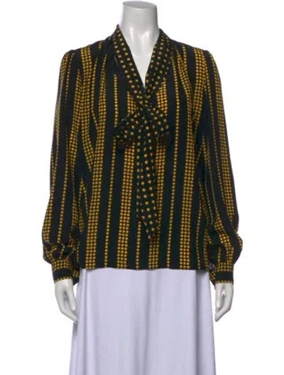 Pre-owned Saint Laurent Silk Printed Blouse In Multicolor