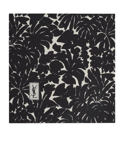 Saint Laurent Silk Printed Scarf In Black