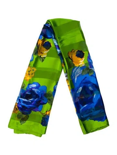 Pre-owned Saint Laurent Silk Printed Scarf In Multi