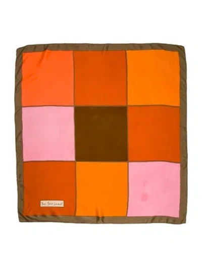 Pre-owned Saint Laurent Silk Printed Scarf In Orange