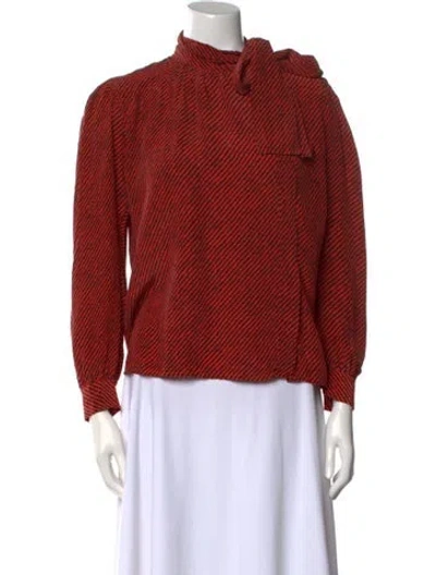 Pre-owned Saint Laurent Silk Printed Sweatshirt In Red