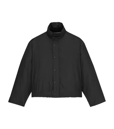 Saint Laurent Silk Puffer Jacket In Black