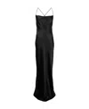 Saint Laurent Silk-satin Gown In Black