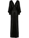 Saint Laurent Satin Gown In Schwarz