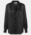 Saint Laurent Striped Silk Button-front Blouse In Black
