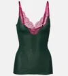 Saint Laurent Silk Satin Top In Pink
