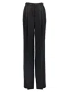 Saint Laurent Satin Trousers In Black