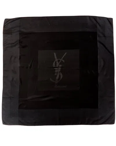 Saint Laurent Silk Scarf In Black