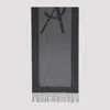Saint Laurent Cassandre Jacquard Silk Scarf In Graphite Dark Grey