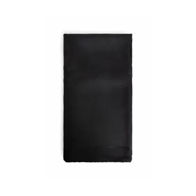 Saint Laurent Silk Scarf With Cassandre Design In Black