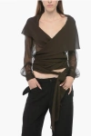 Saint Laurent Hooded Organic Silk Blouse