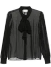 Saint Laurent Silk Shirt In 黑色