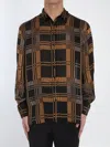 Saint Laurent All-over Patterned Button-up Shirt In Black