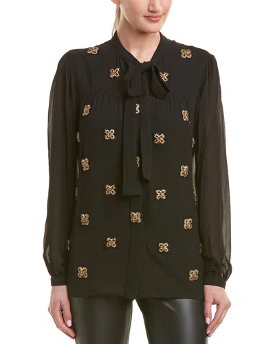 Saint Laurent Silk Shirt In Black