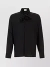 Saint Laurent Camicia In Seta Nera Uomo