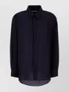Saint Laurent Silk Shirt With Collared Neck And Sheer Fabric