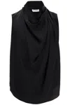 Saint Laurent Silk Sleeveless Top With In Black