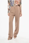 Saint Laurent Silk Solid Color Pants In Neutral