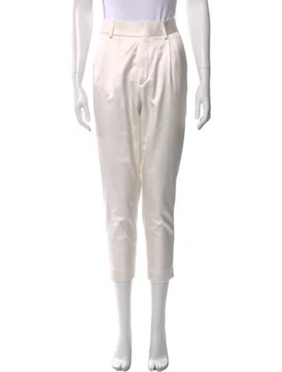 Pre-owned Saint Laurent Silk Straight Leg Pants In Neutral