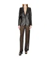 Saint Laurent Silk Straight-leg Trousers In Black