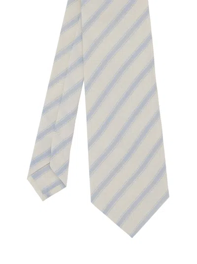 Saint Laurent Silk Stripe Bow Tie In Multi