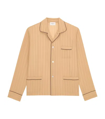 Saint Laurent Silk Stripe Pyjama Top In White