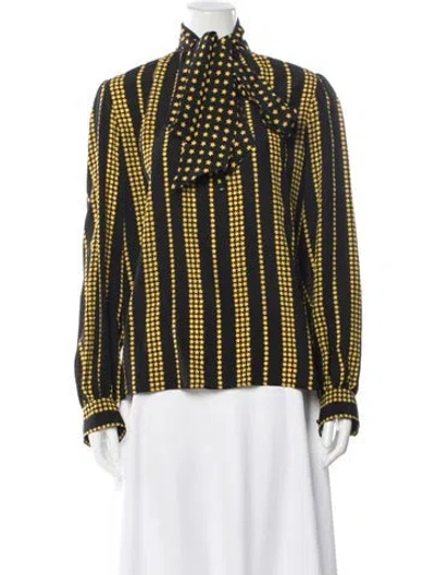Pre-owned Saint Laurent Silk Striped Blouse In Multi