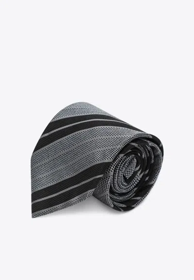 Saint Laurent Silk Striped Tie