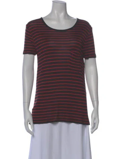 Pre-owned Saint Laurent Silk Striped T-shirt In Multi