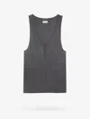 Saint Laurent Scoop-neck Silk Tank Top In Gray