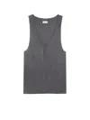 Saint Laurent Scoop-neck Silk Tank Top In Gray