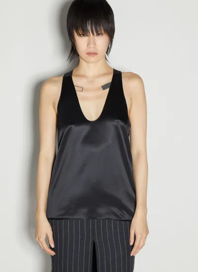 Saint Laurent Silk Tank Top In Black