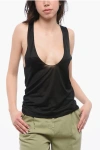 Saint Laurent Cassandre Tank Top In Silk Jersey