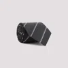 Saint Laurent Silk Tie With Subtle Diagonal Stripes In Black