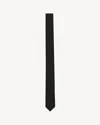 Saint Laurent Striped Wide Tie In Silk Jacquard In Black