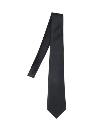 Saint Laurent Silk Tie In Black
