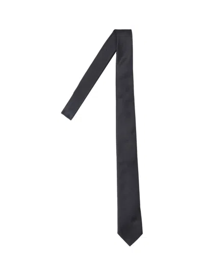 Saint Laurent Silk Tie In Black