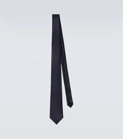 Saint Laurent Silk Tie In Blue