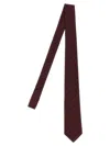 Saint Laurent Silk Tie In Bordeaux