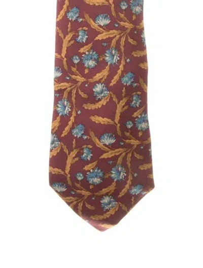 Pre-owned Saint Laurent Silk Tie In Red