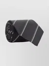 Saint Laurent Silk Tie Striped Chain Loop In Black