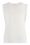 Saint Laurent Sleeveless Satin Tank Top In White