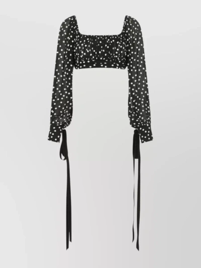 SAINT LAURENT SILK TOP WITH POLKA DOT PRINT