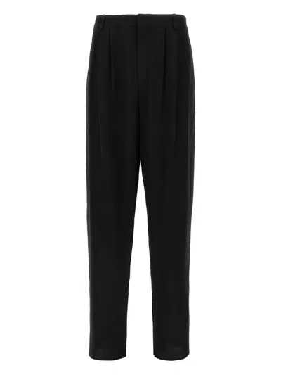 Saint Laurent Pantalon Droit Fluid In Black